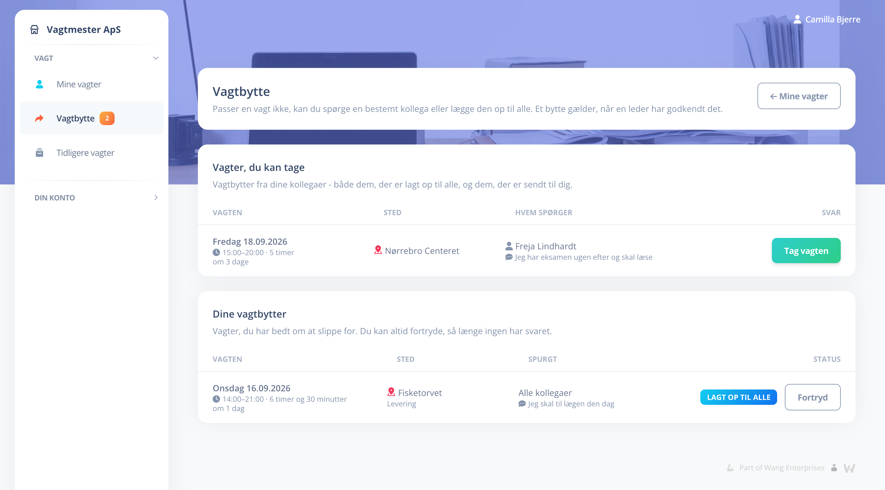 Vagtbytte i Vagtmester